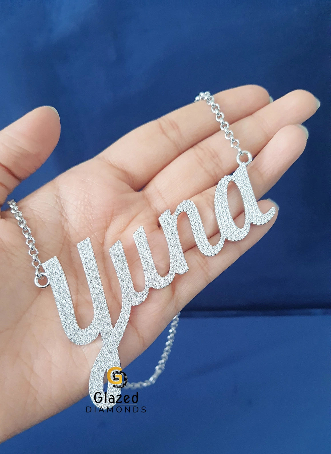 Diamond Studded Round Moissanite Custom Letter Pendant