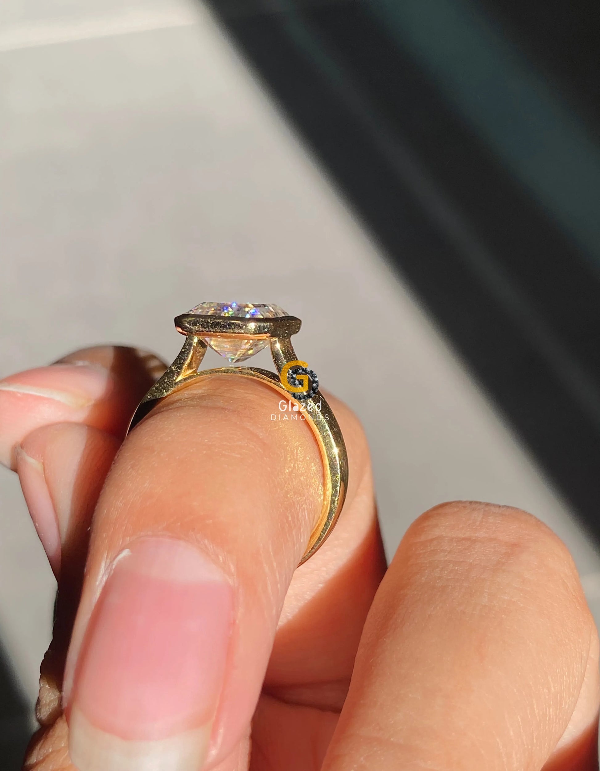 Emerald Cut Moissanite Ring