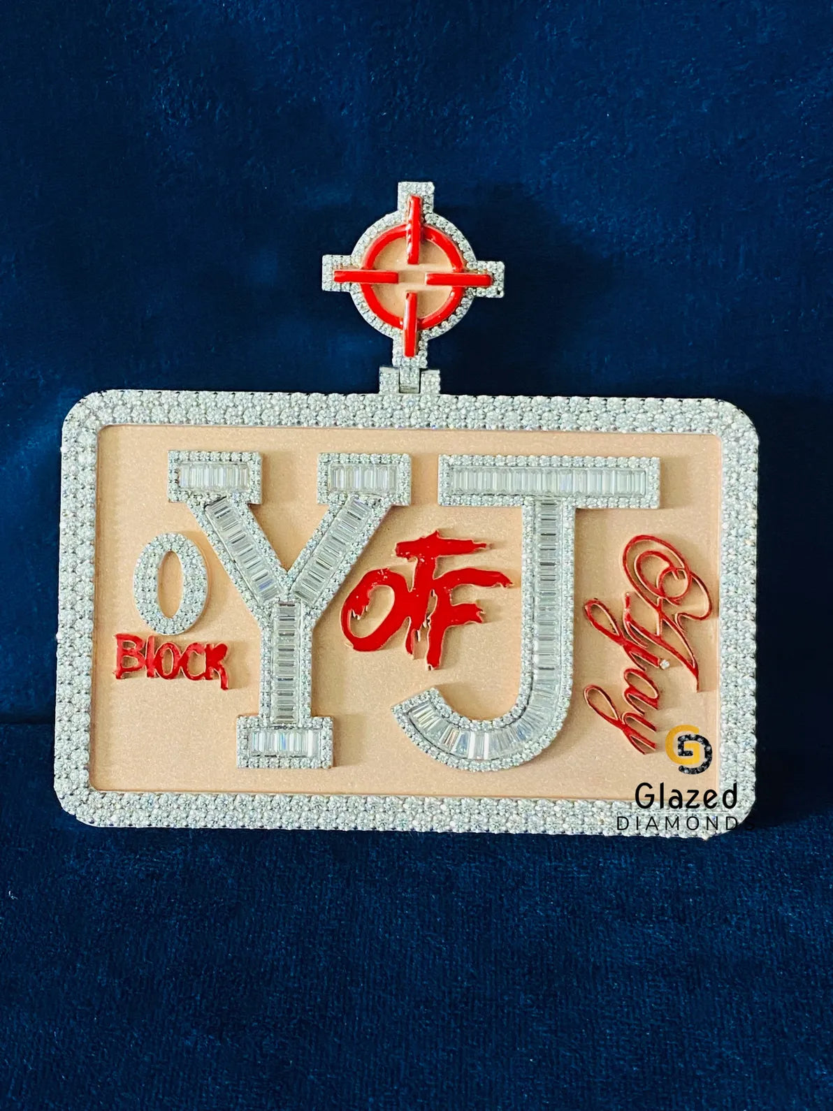 Enamel Hip Hop Round_Baguette Moissanite Pendant