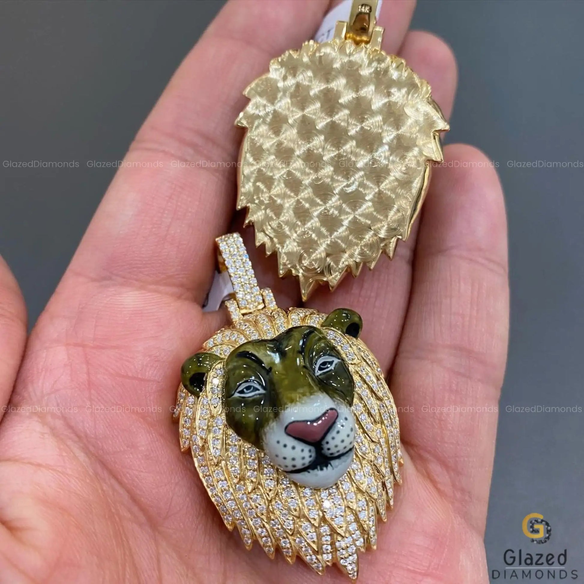 Enamel Lion Face Charm