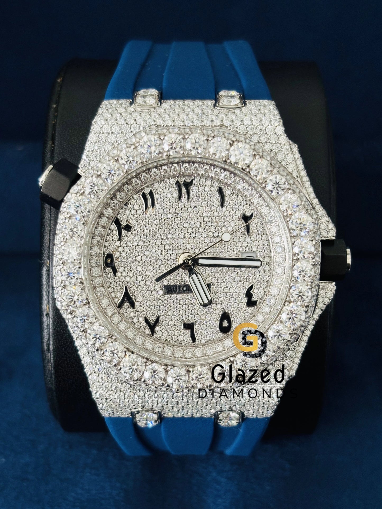 Face Dial Moissanite Arabic Number Watch For Him