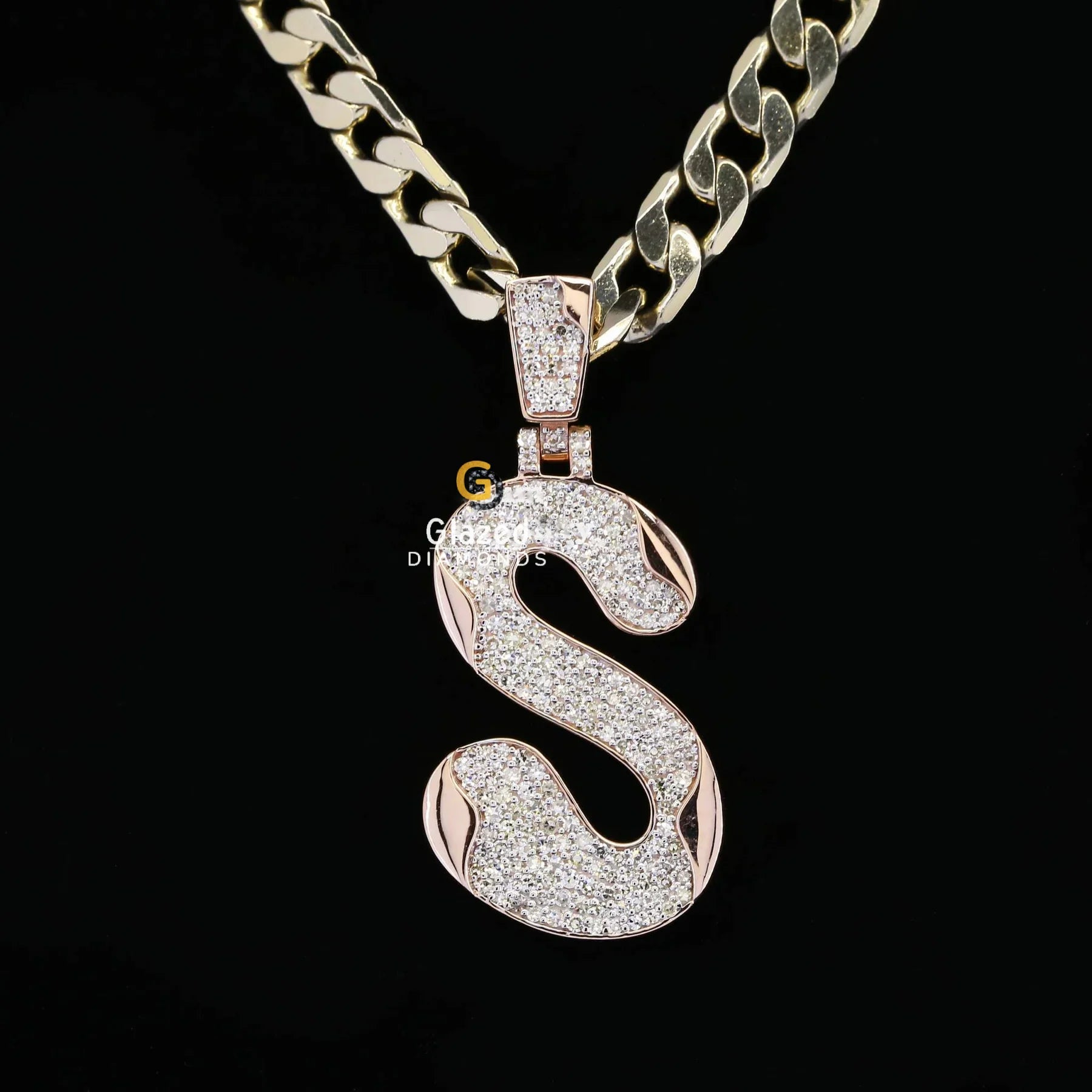 Fancy S Intial Letter Pendant