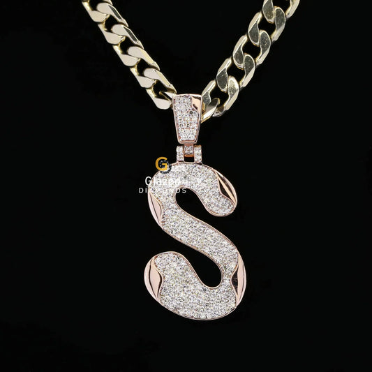 Fancy S Intial Letter Pendant