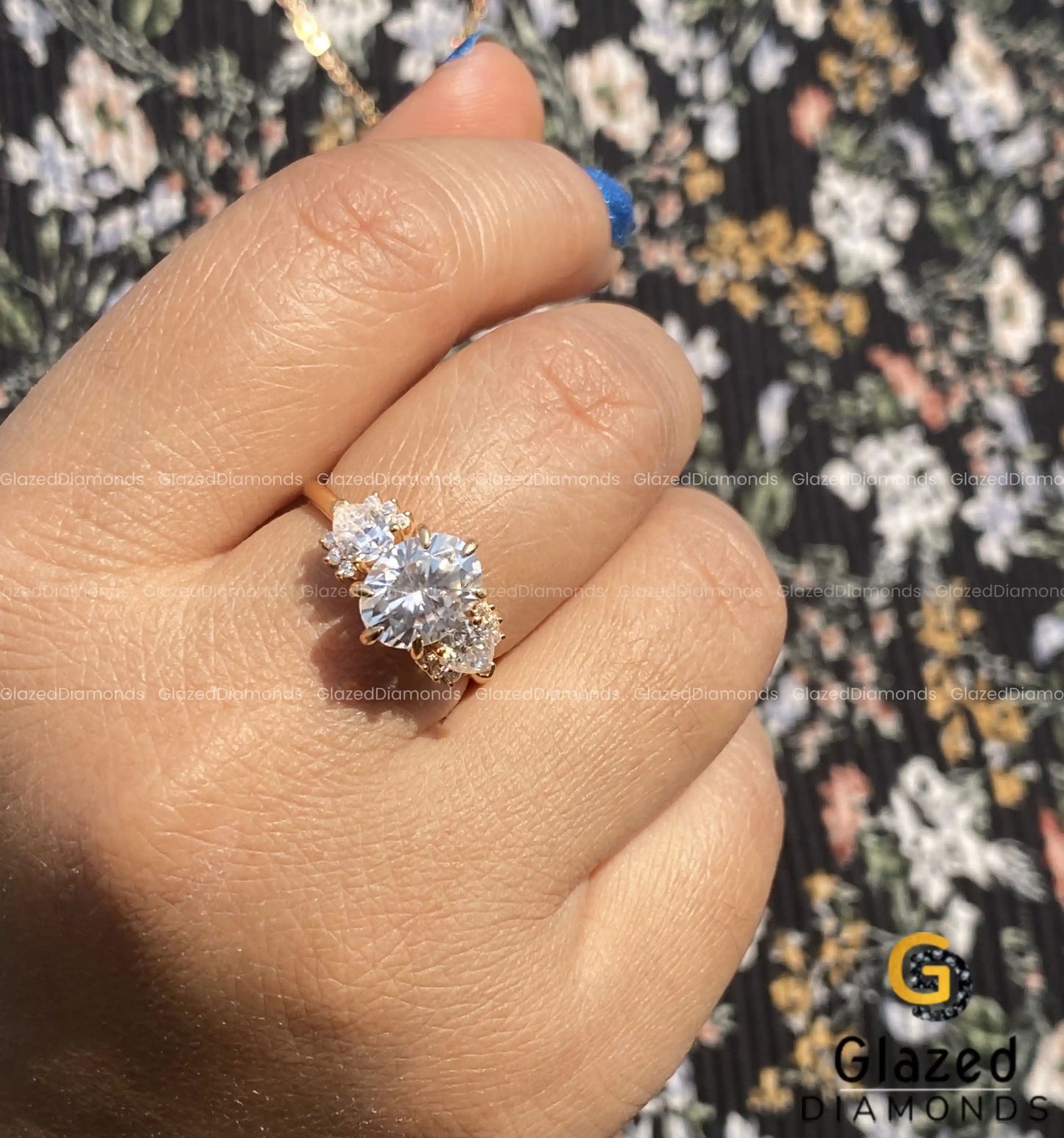 Floral Cluster Wedding Ring