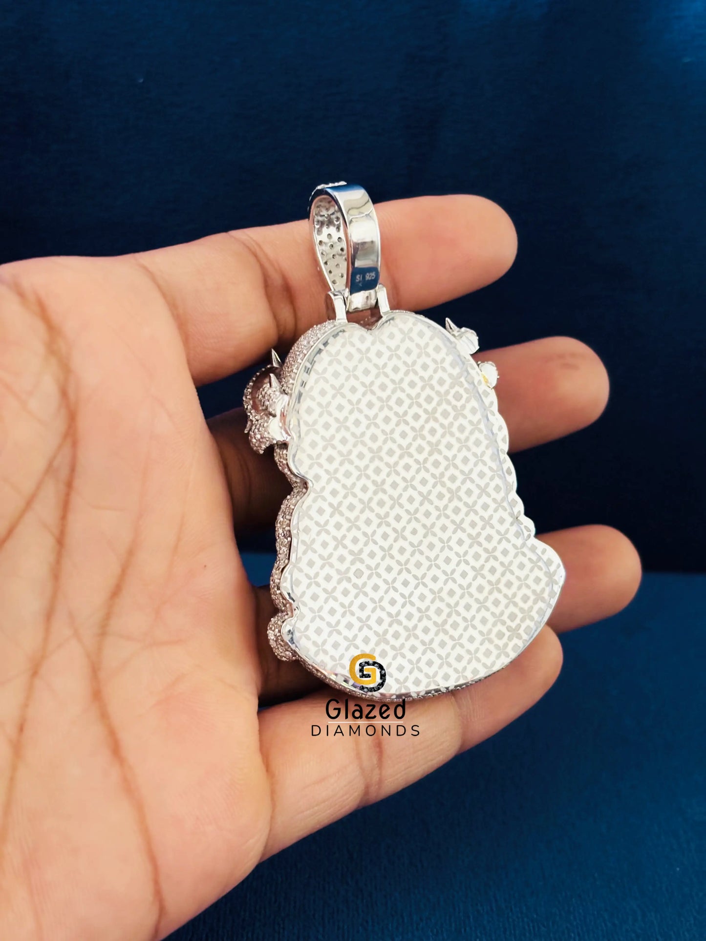 Fully Studded Jesus Face Moissanite Pendant 925 Silver