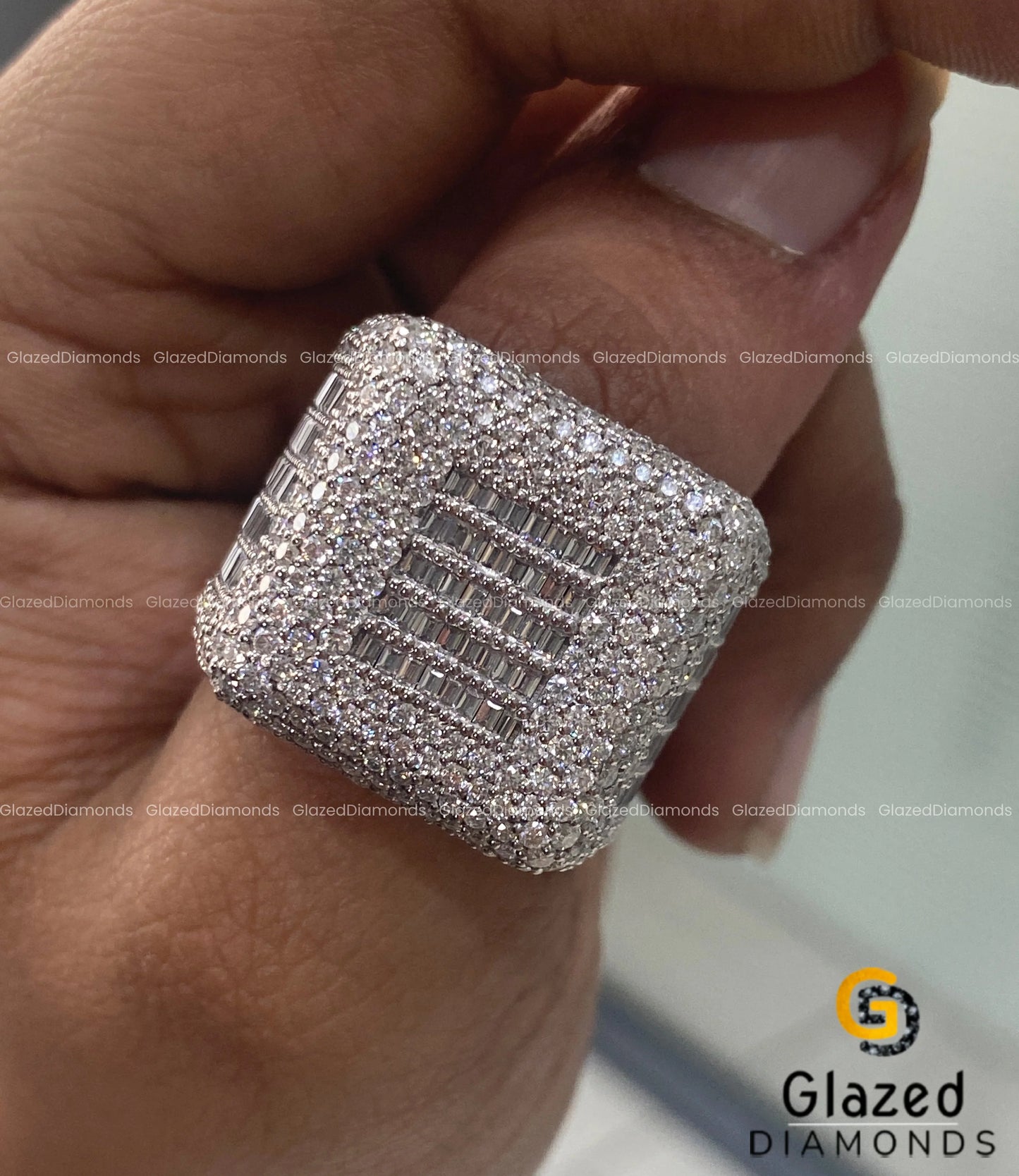 Fully Bust Down Ring for Anniversary Gifts Men