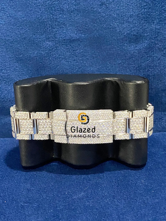 Fully Iced Out Moissanite VVS Presidential Strap Watch