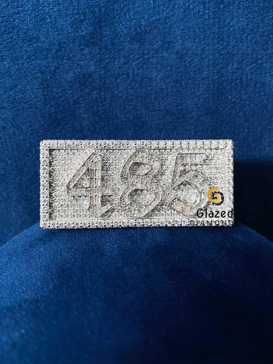 Fully Iced Out Round_Baguette Moissanite Ring