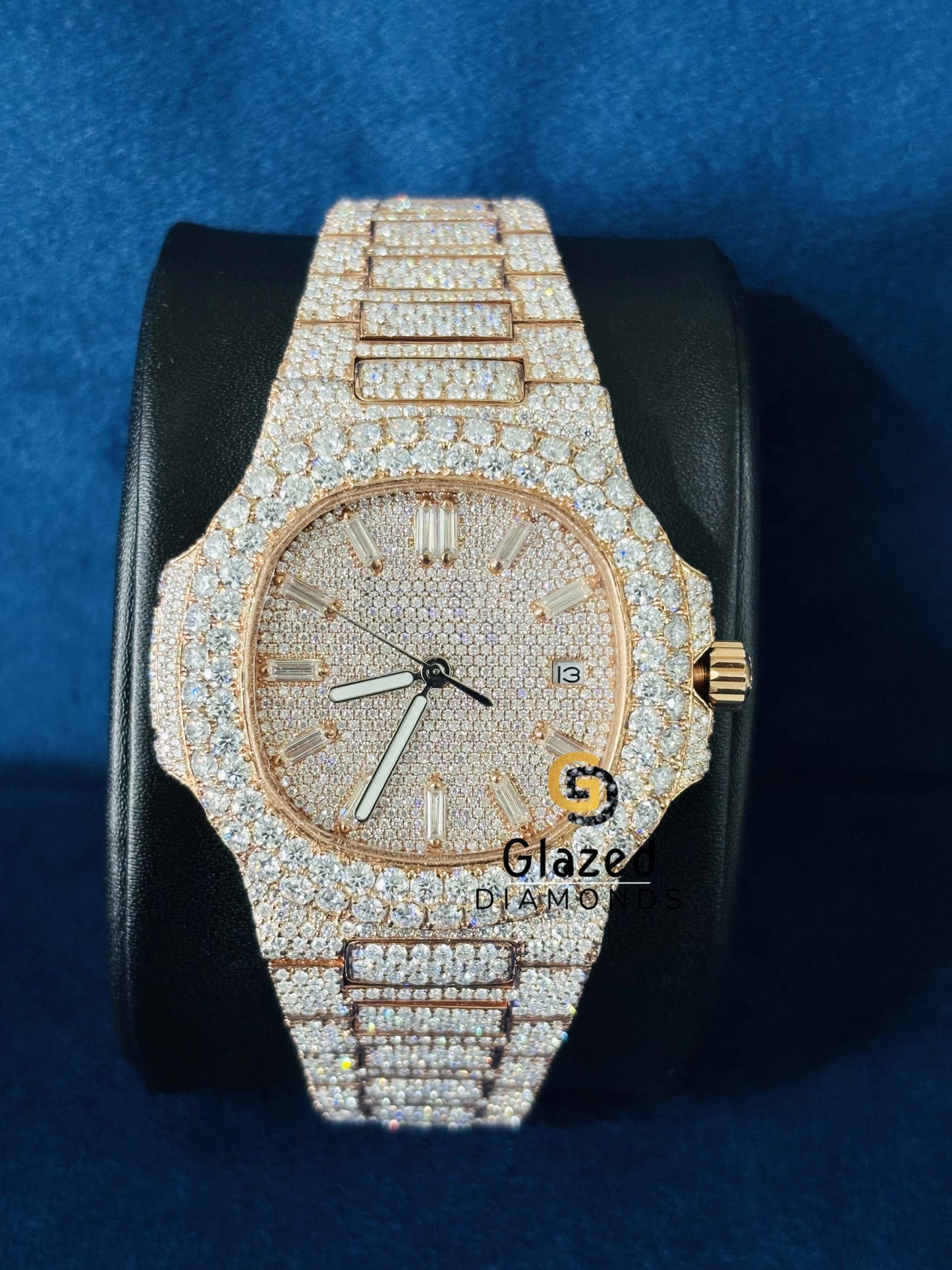 Fully Iced Out Stainless Steel Wrist Watch