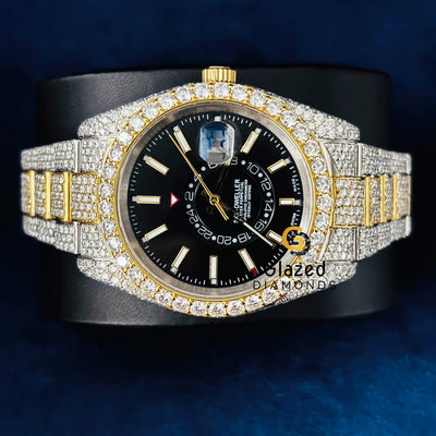 Fully Iced Out Stick Dial Moissanite Watch