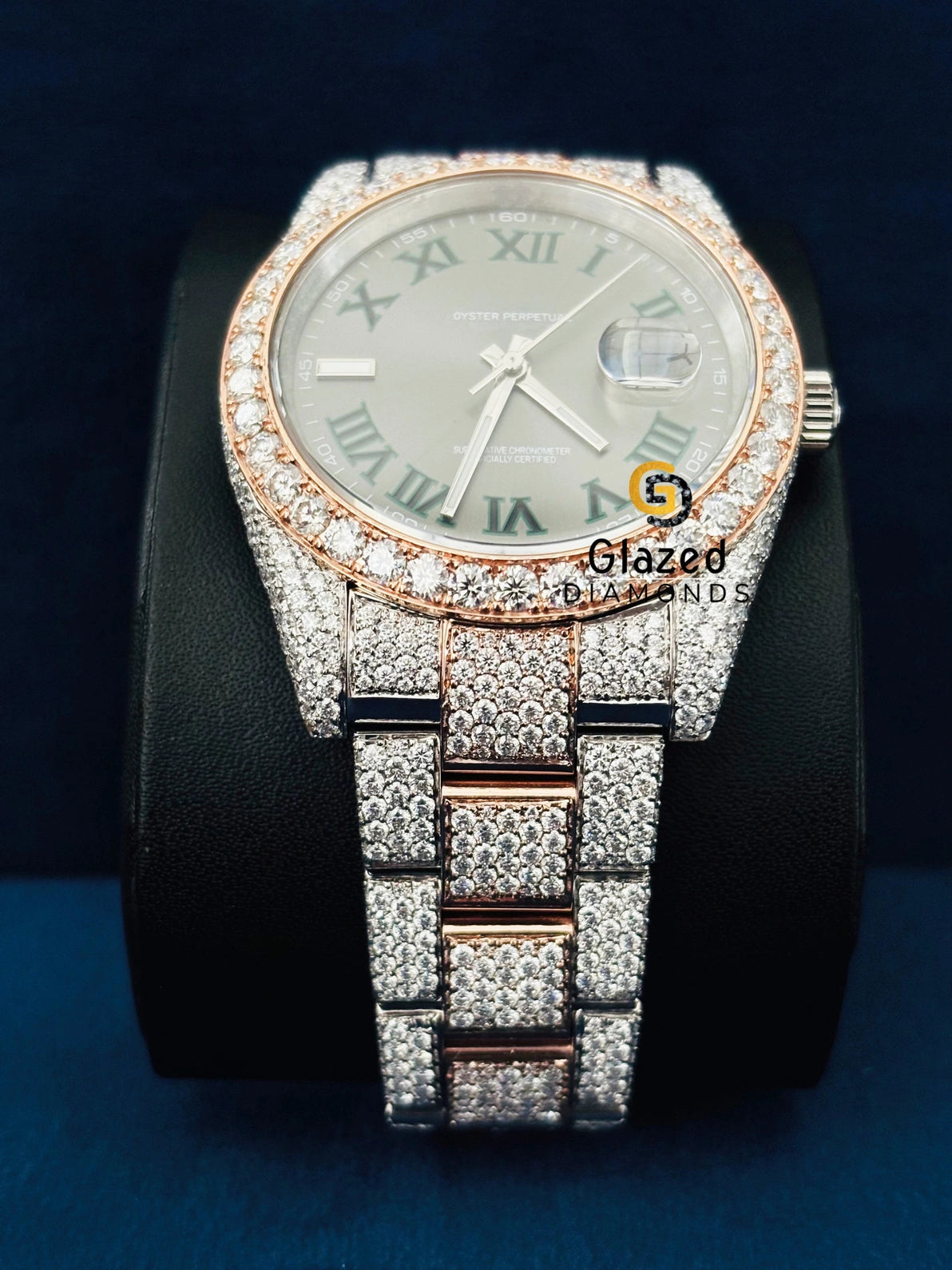 Fully Iced Out Two Tone VVs Moissanite Watch