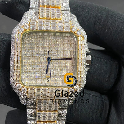 Fully VVS Baguette Diamond Studded Watch