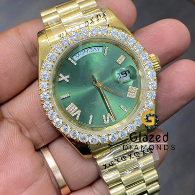 Green Dial Diamond Bezel watch