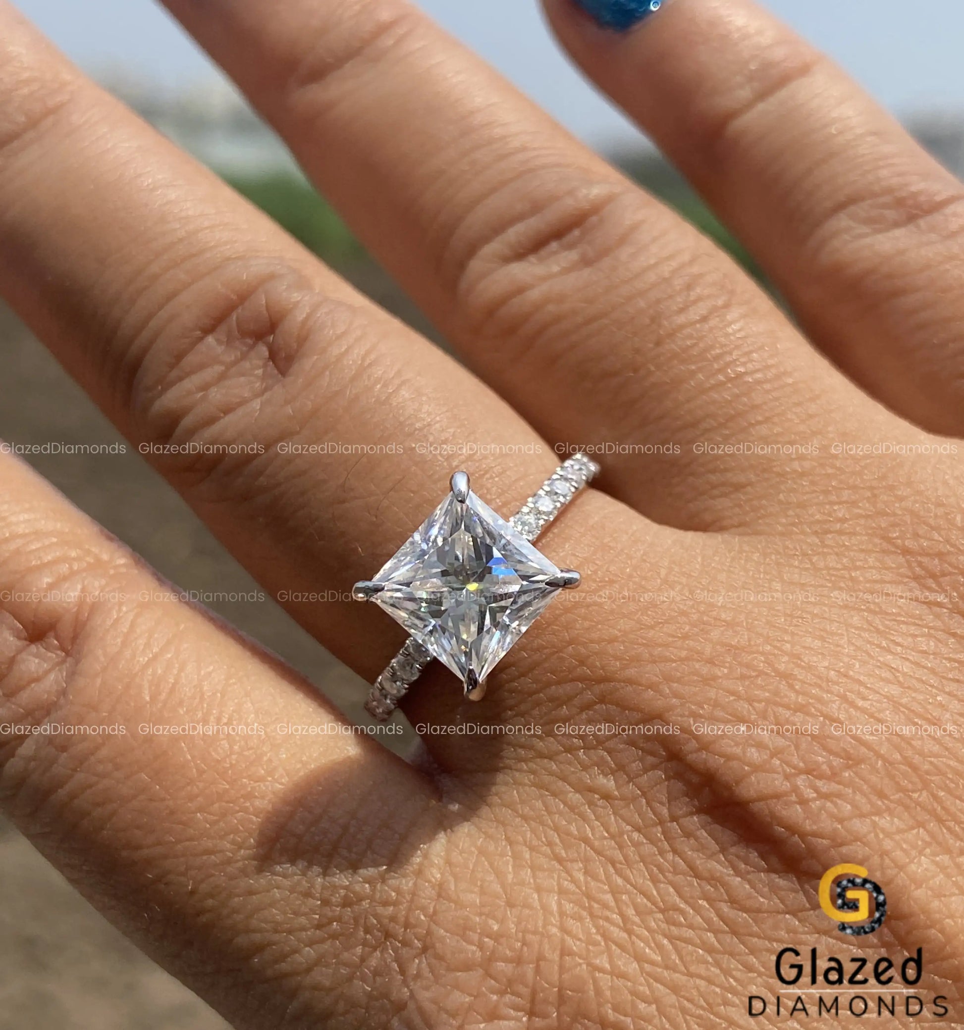 Hidden Halo Moissanite Engagement Ring