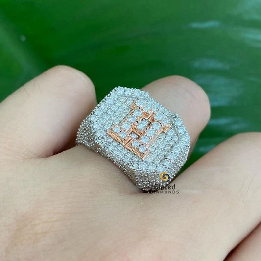 Hip Hop Diamond Studded Ring Mens