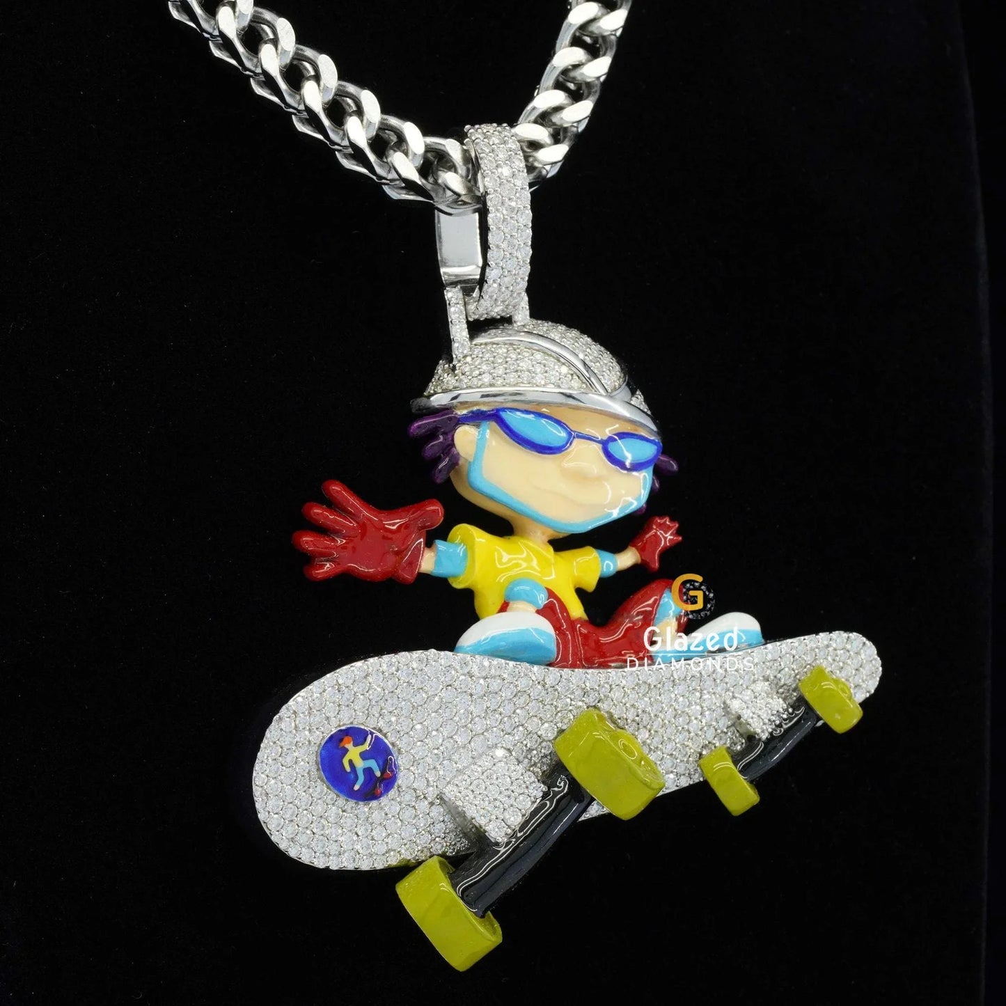 Hip Hop Enamel Boy Diamond Pendant