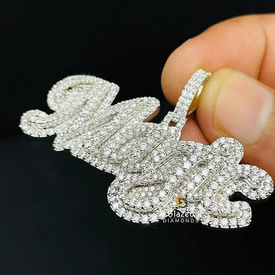 Hip Hop Moissanite Letter Pendant For Men