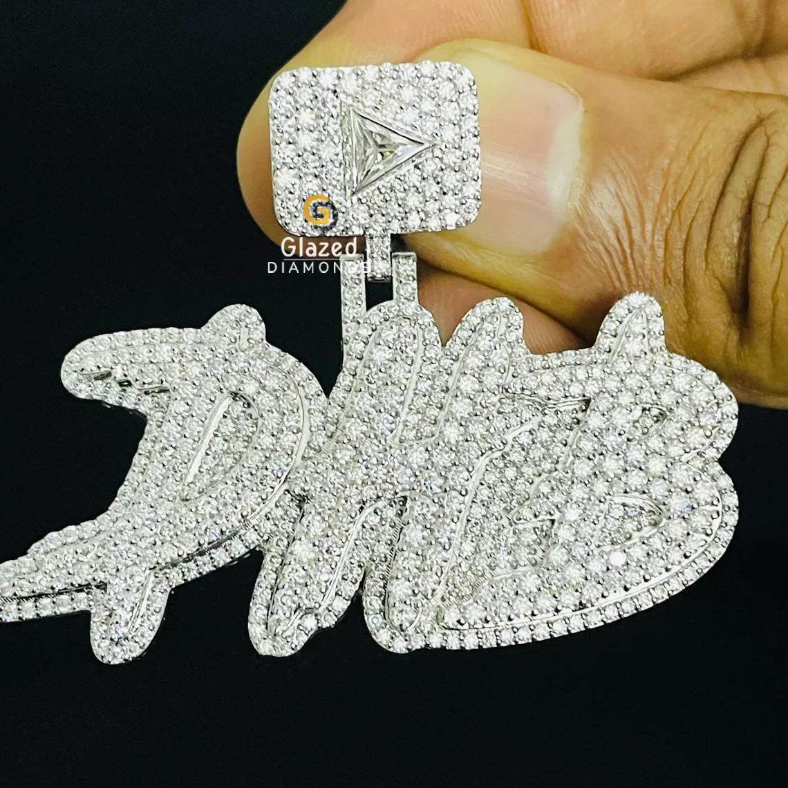 Hip Hop Moissanite Name Pendant For Him