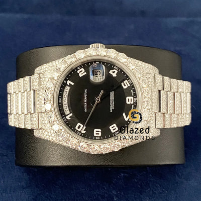 Hip Hop Stainless Steel Arabic Dial VVs Moissanite Watch