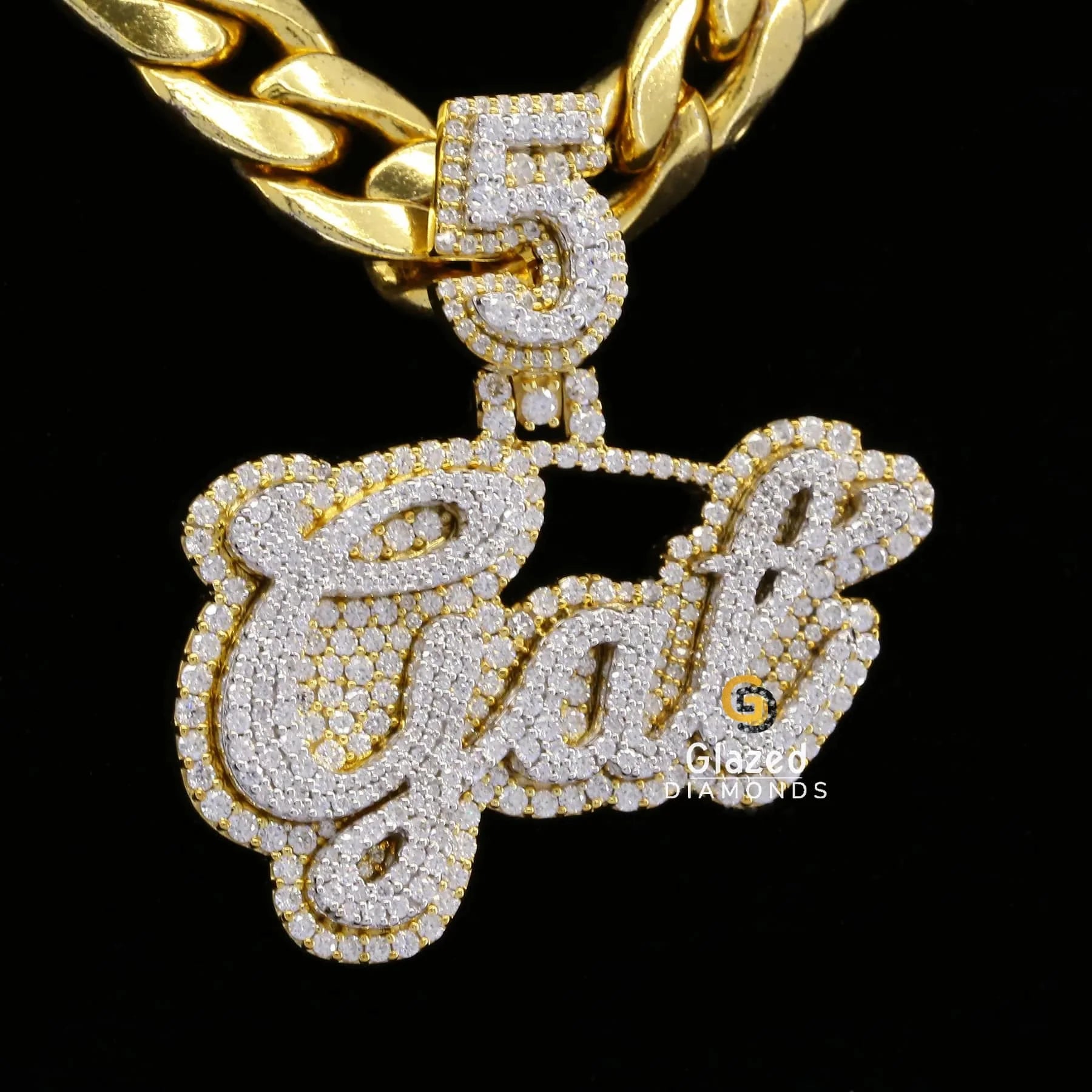 Hip Hop Studded Name Pendant