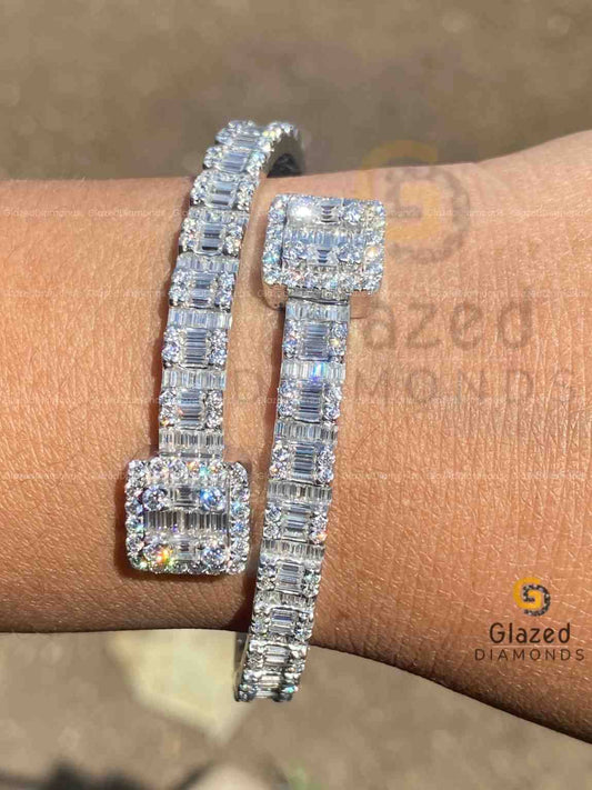 Iced 14K_White_Gold_5X_Layered_Cuban Bracelet For Women