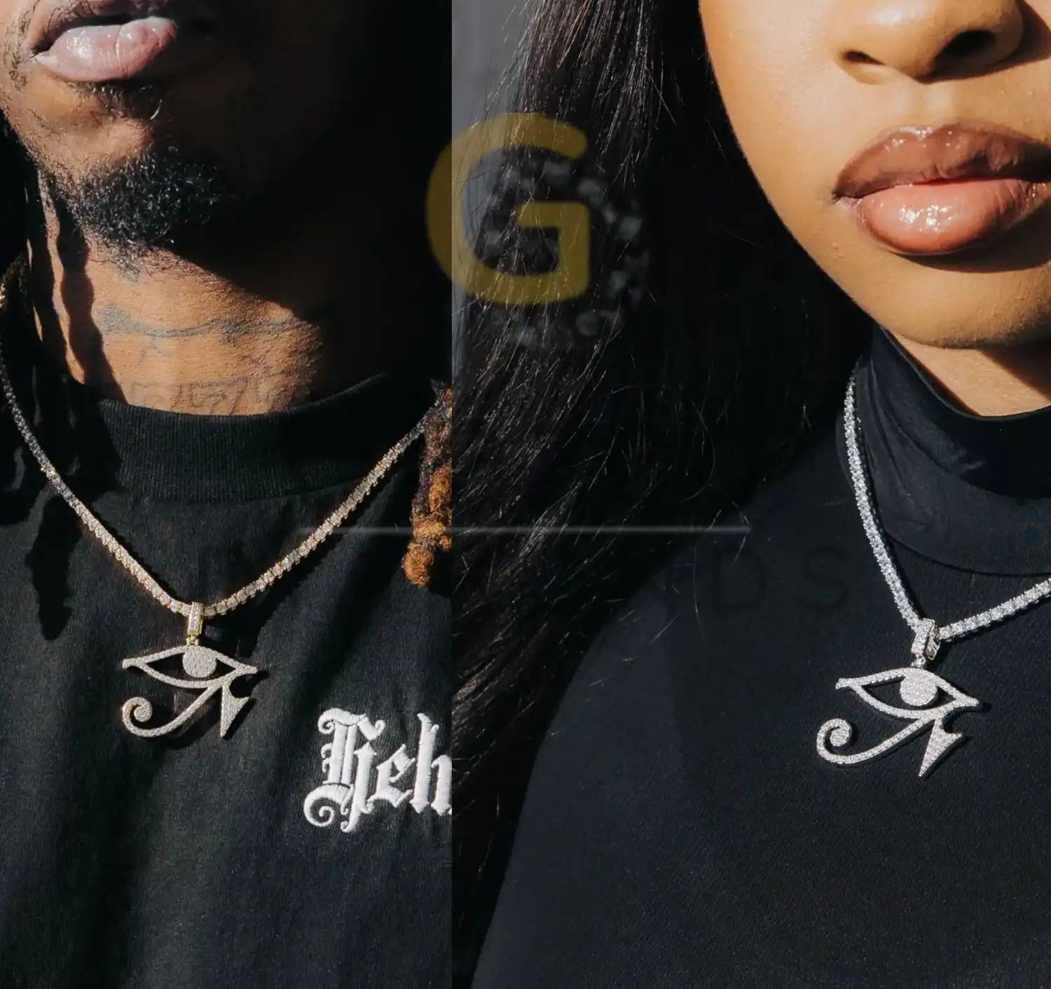 Iced 925 Silver Good Luck Pendant For Unisex