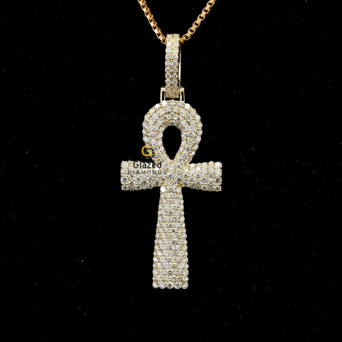 Iced Ankh Cross Pendant