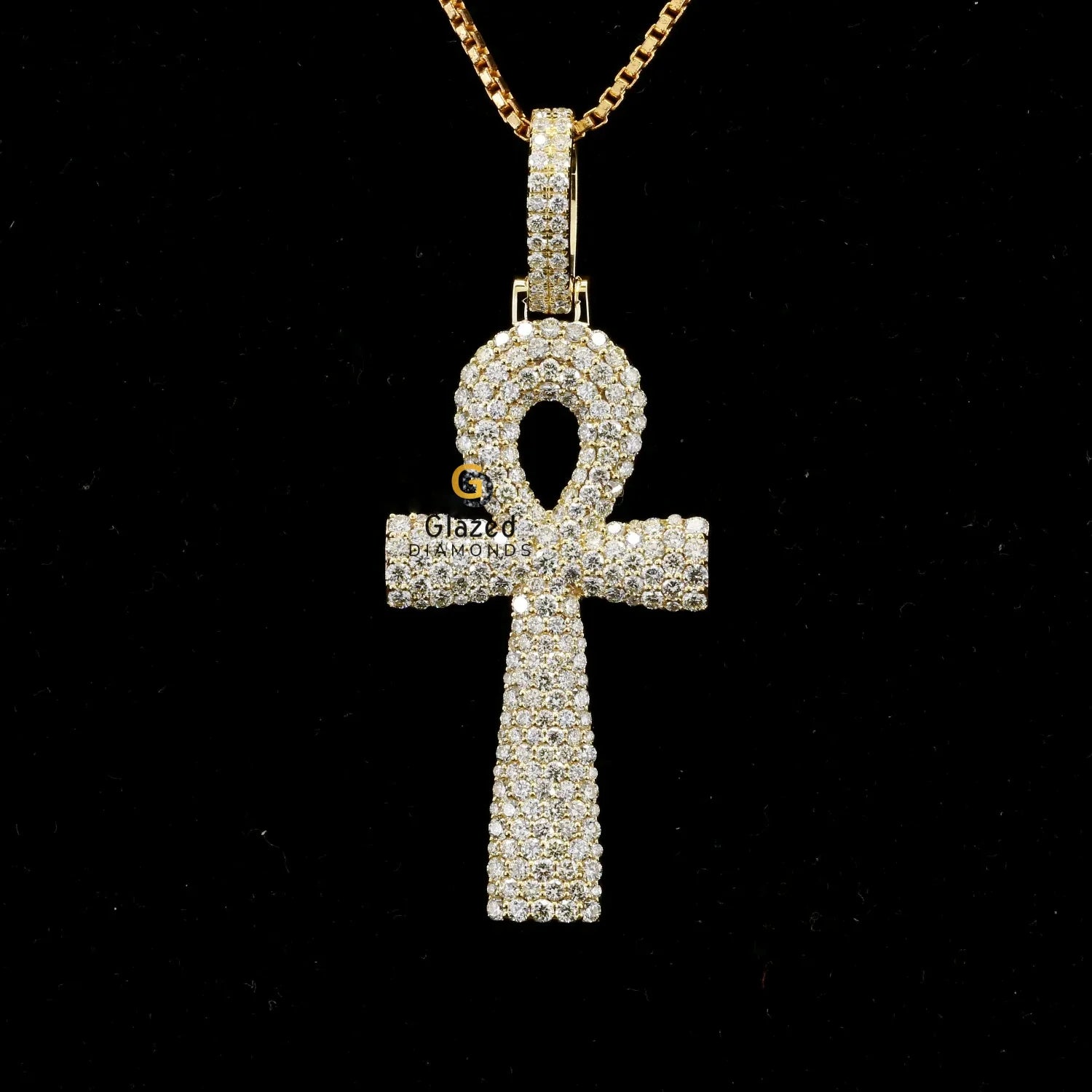 Iced Ankh Cross Pendant