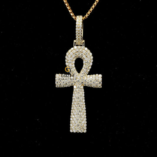 Iced Ankh Cross Pendant