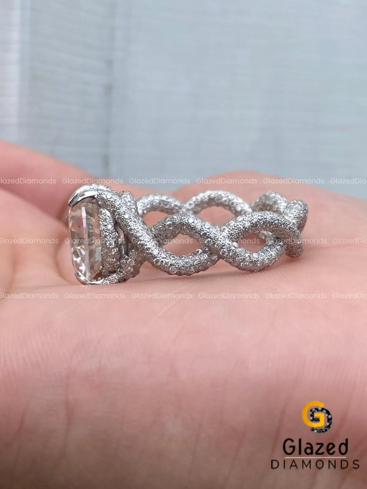 Iced Infinity Band Ring