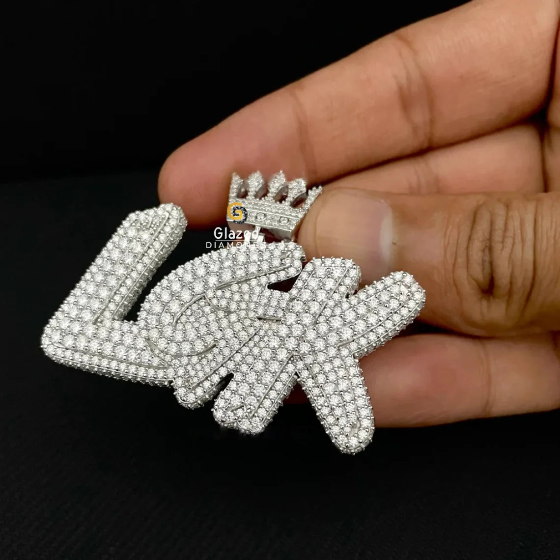 Iced King Crown Bail Diamond Pendant