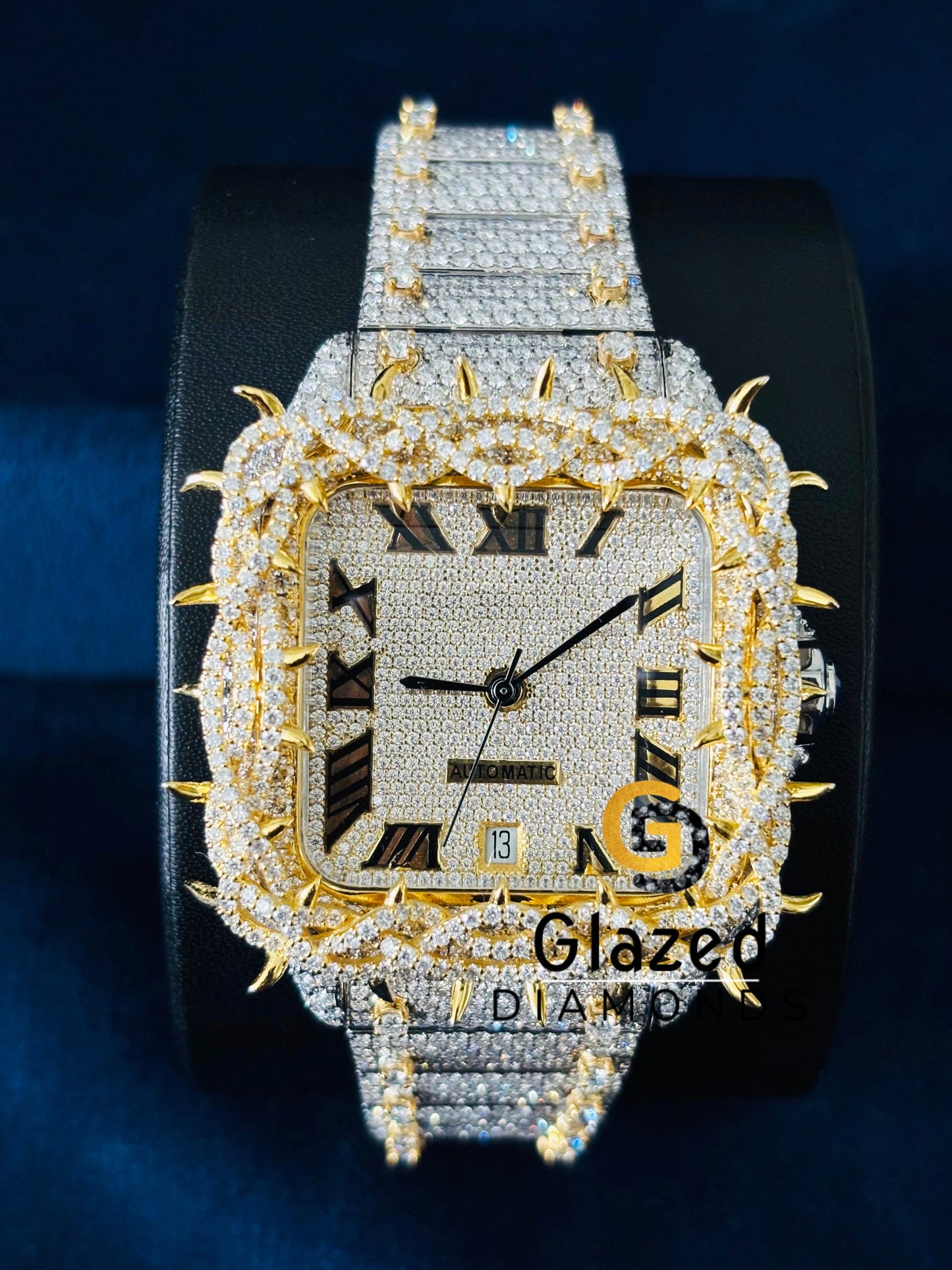 Iced Out Bust Down Moissanite VVS Thorn Crown Watch