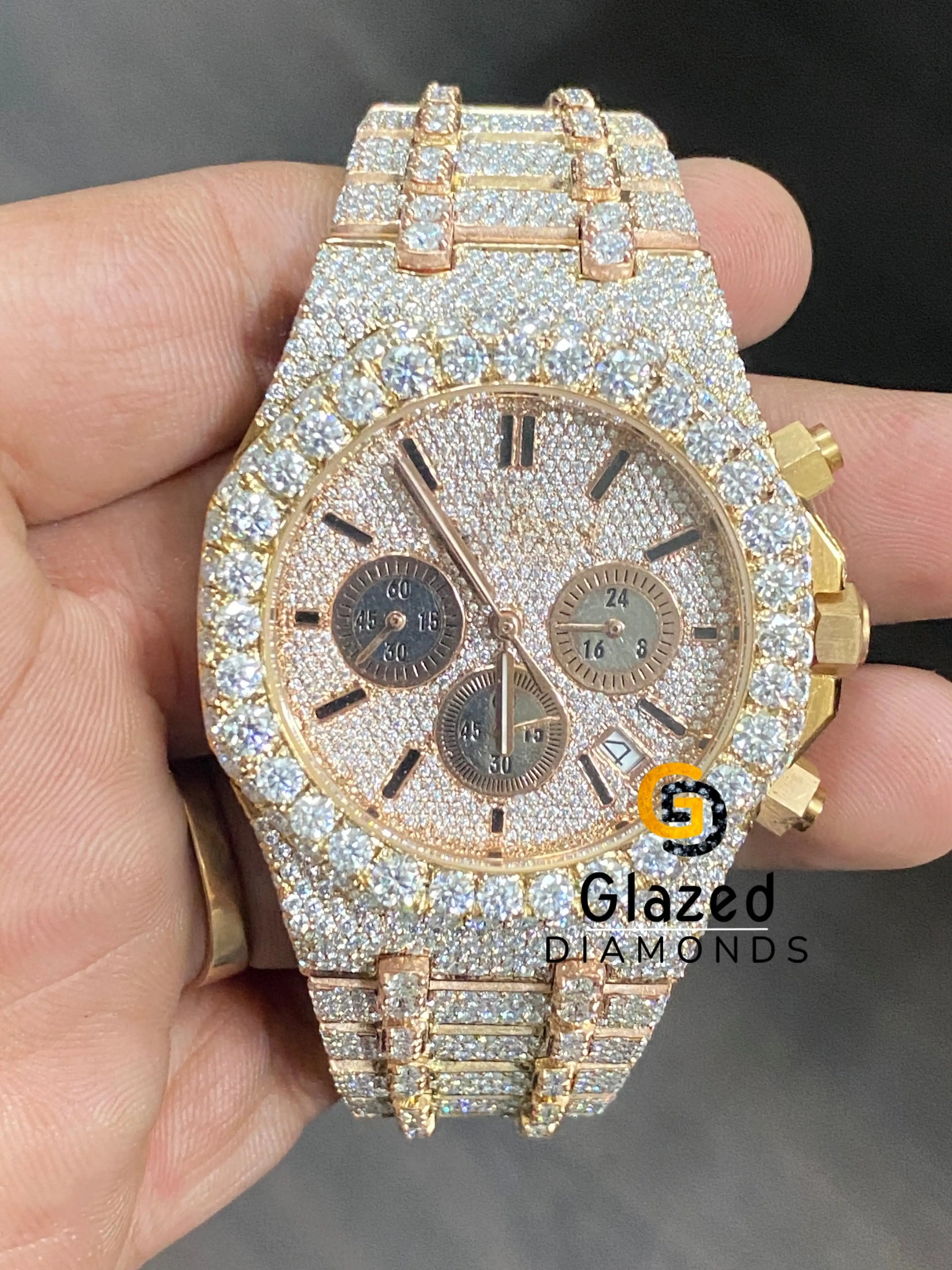Iced Out Diamond Studded Watch