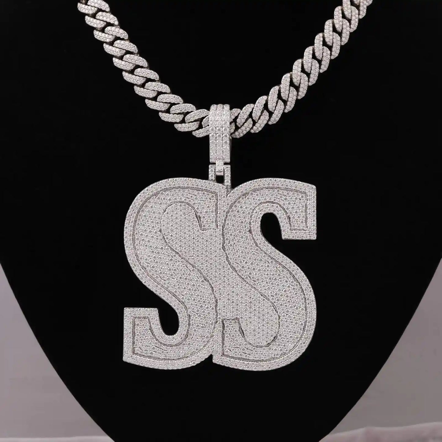 Iced Out Initial Letter Pendant