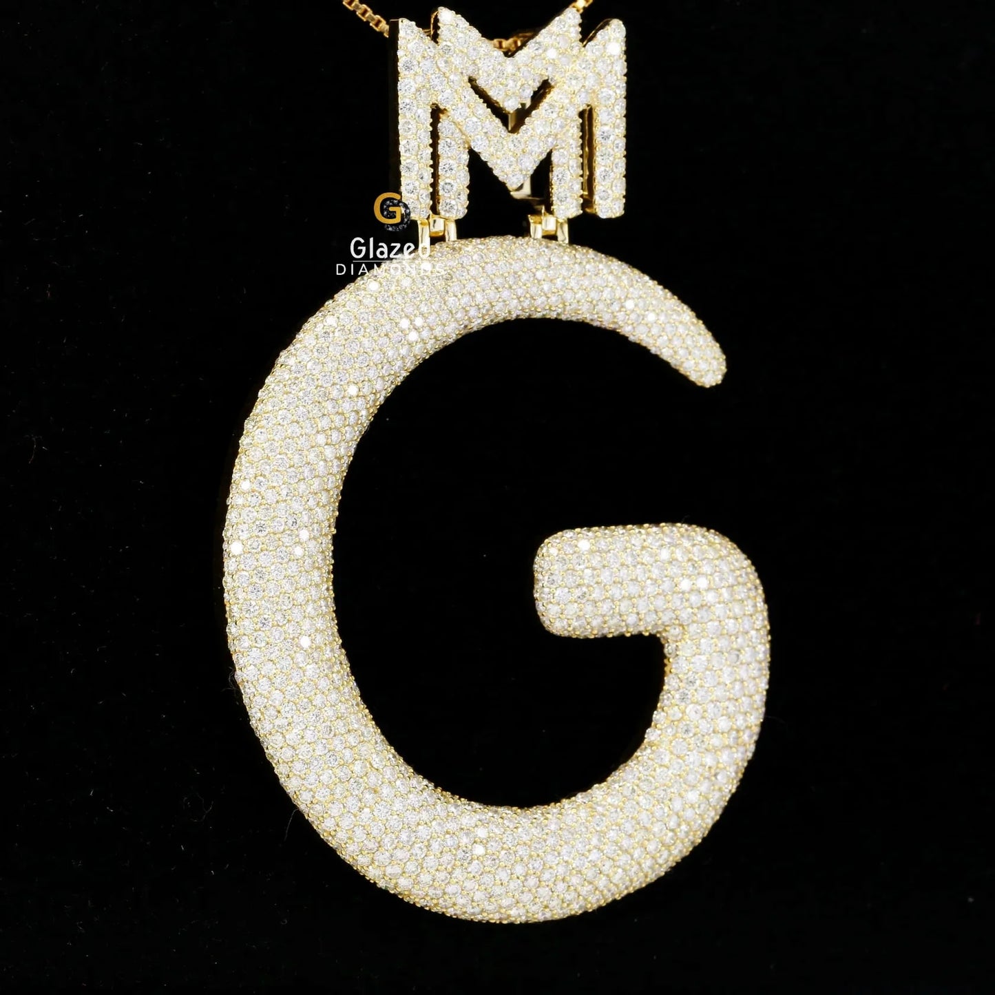 Iced Out Letter Charm Pendant