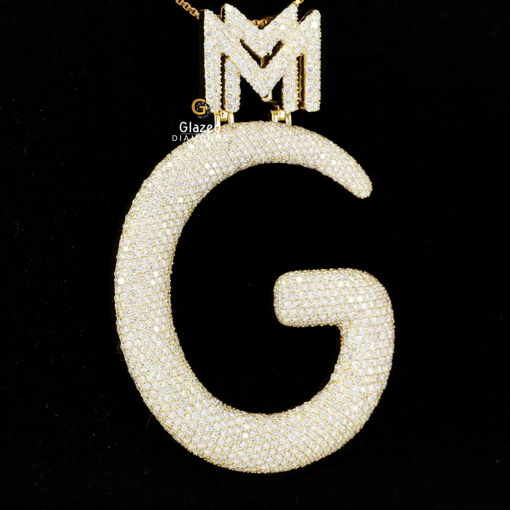 Iced Out Letter Charm Pendant