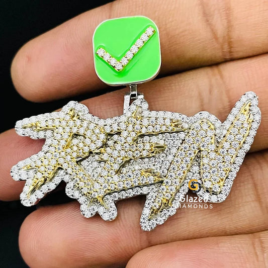 Iced Out Letter Moissanite Pendant For Men