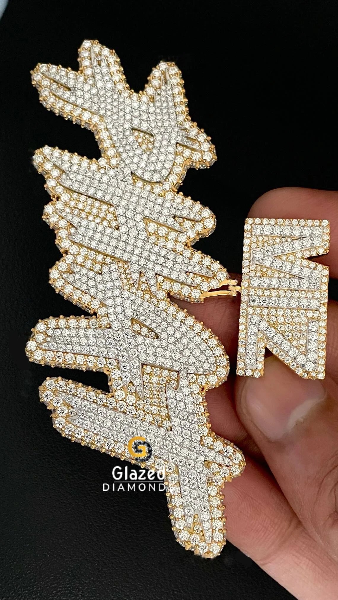 Iced Out Letter VVS Diamond Pendant
