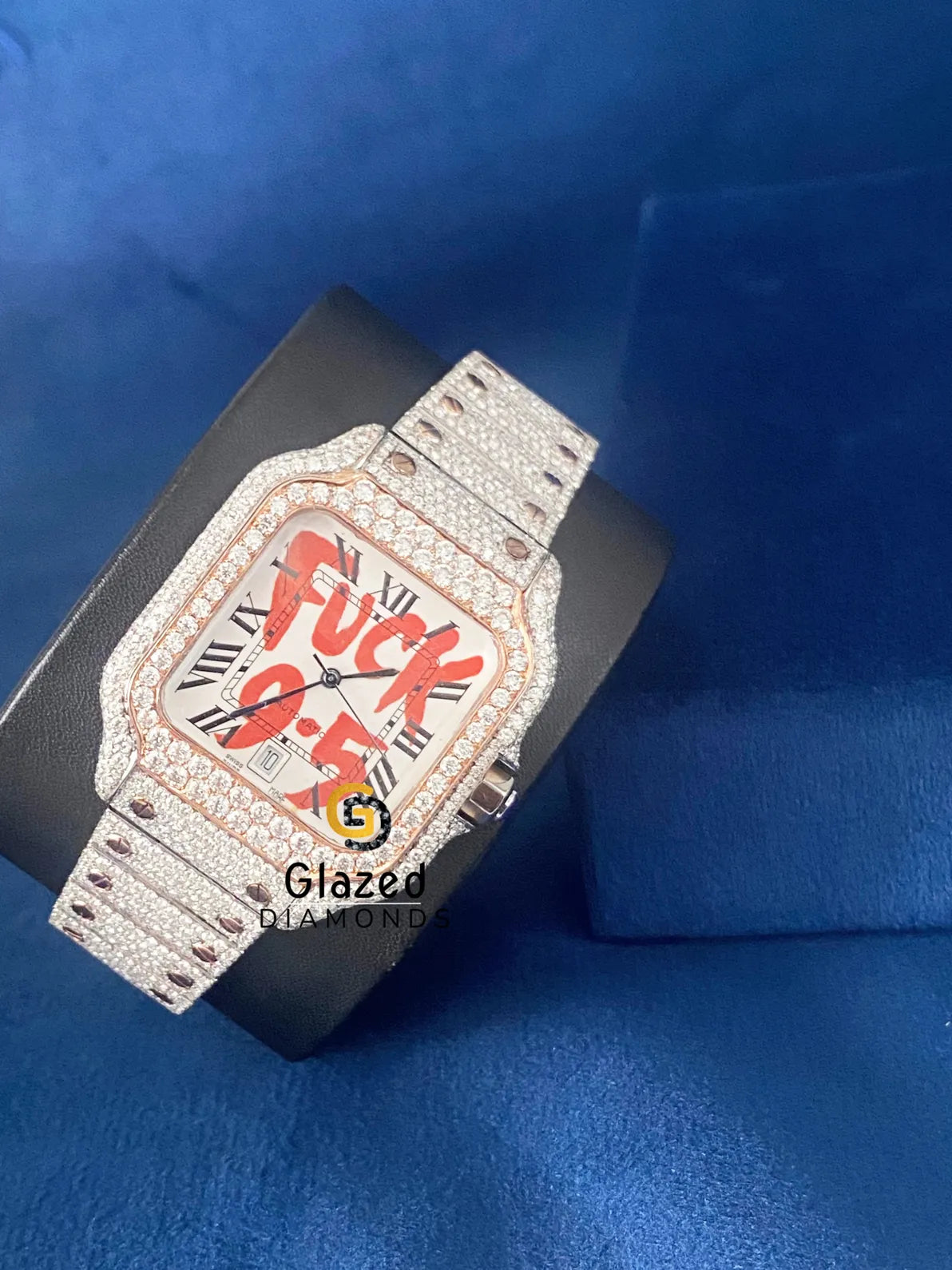 Iced Out Moissanite Diamond Studded Watch