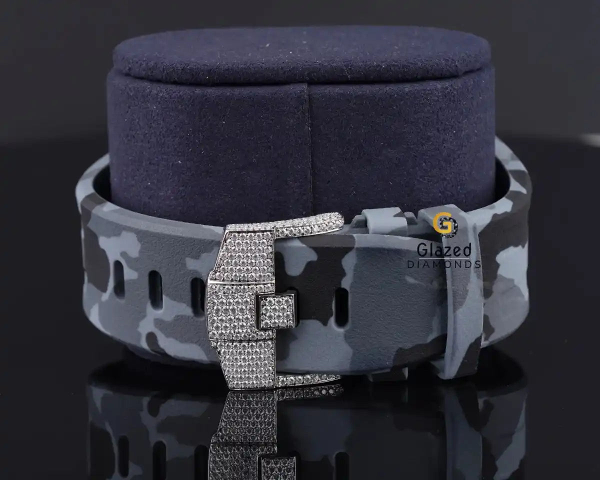 Iced Out Moissanite Gray Watch