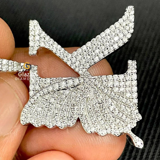 Iced Out Moissanite Initial Pendant