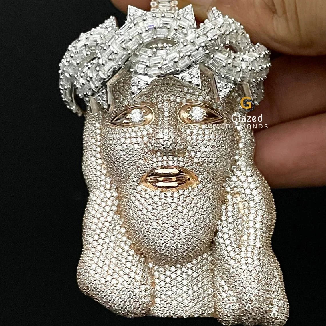 Iced Out Moissanite Pendant jesus