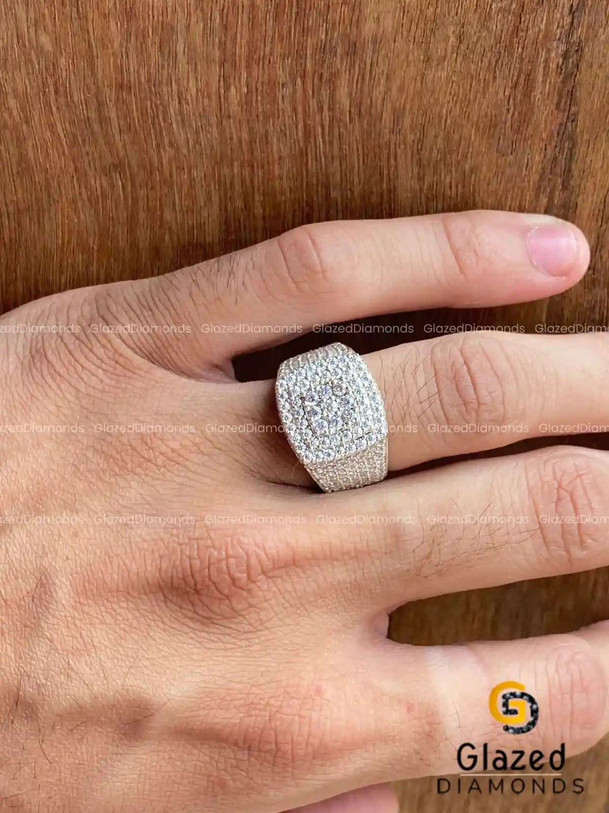 Iced Out Moissanite Ring 3