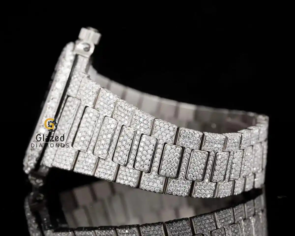 Iced Out Moissanite Watch