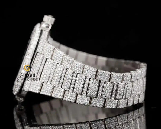 Iced Out Moissanite Watch