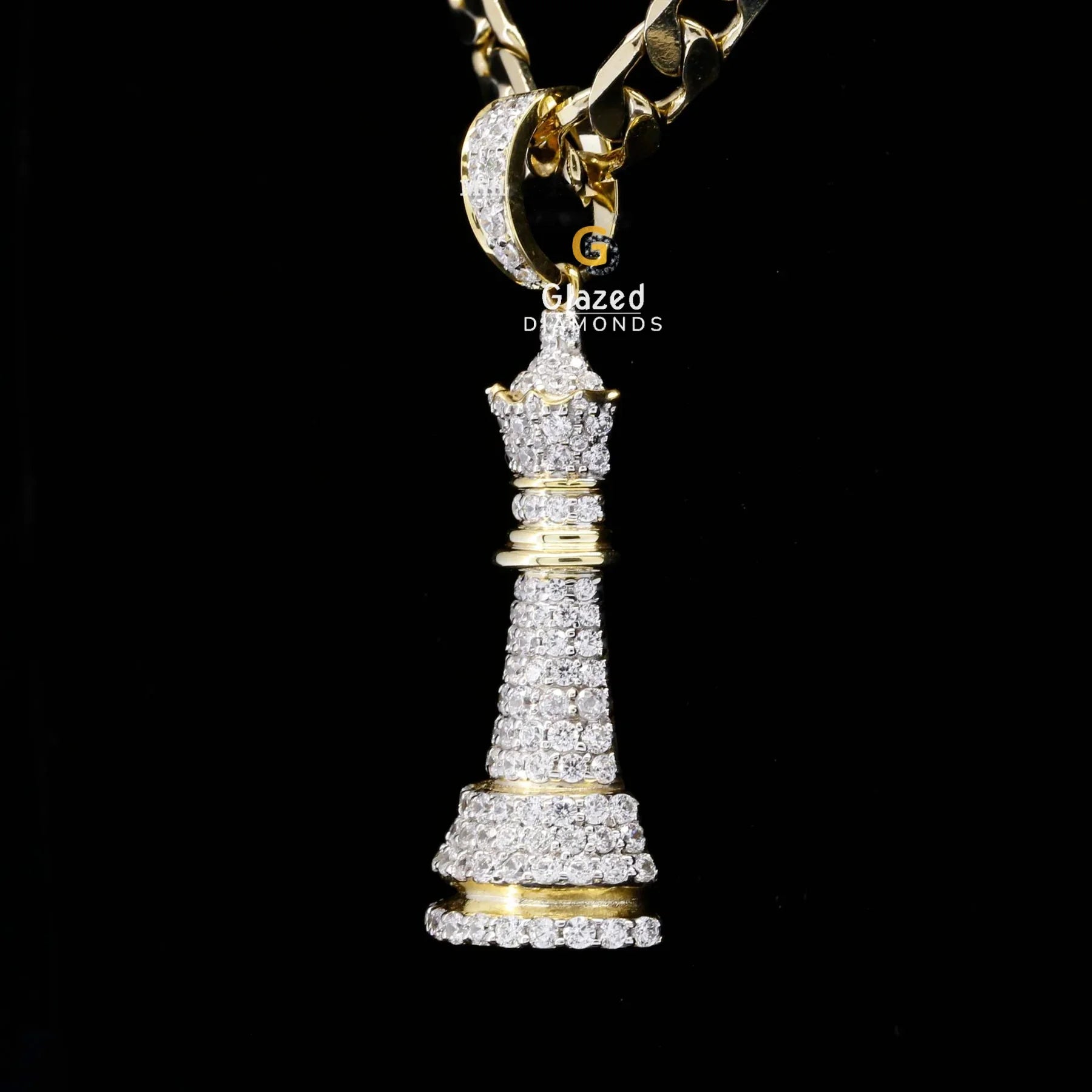 Iced Out Queen Chess Pendant