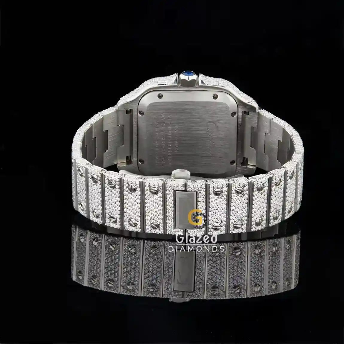 Iced Out Silver Moissanite Watch
