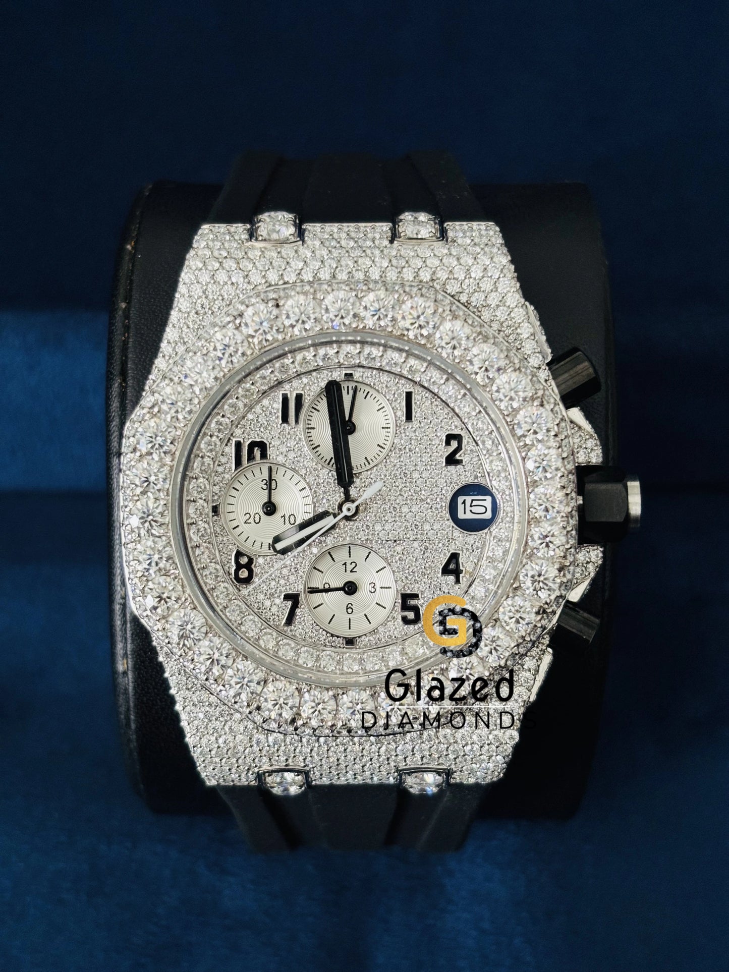 Iced out Moissanite Stainless Steel Watch For Him