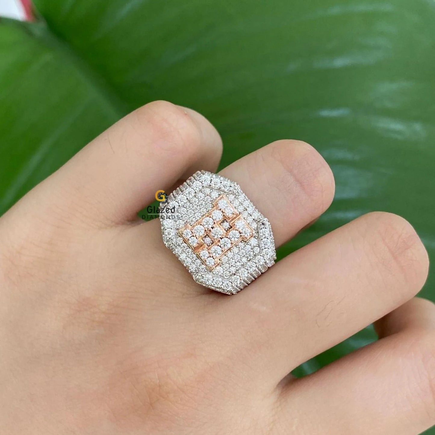 Icy Moissanite Letter Ring