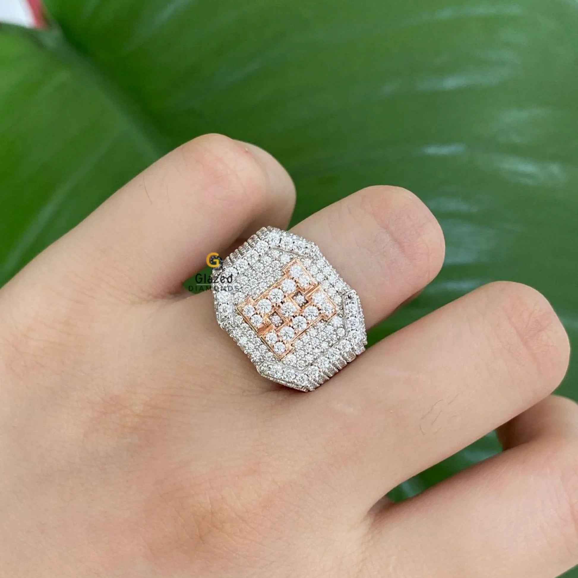 Icy Moissanite Letter Ring